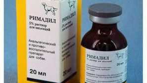 Droga „rimadil“ pre psov: pokyny na použitie